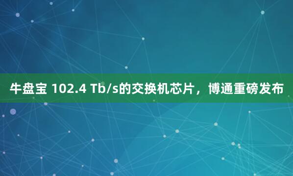 牛盘宝 102.4 Tb/s的交换机芯片，博通重磅发布