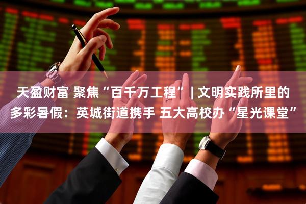 天盈财富 聚焦“百千万工程” | 文明实践所里的多彩暑假：英城街道携手 五大高校办“星光课堂”